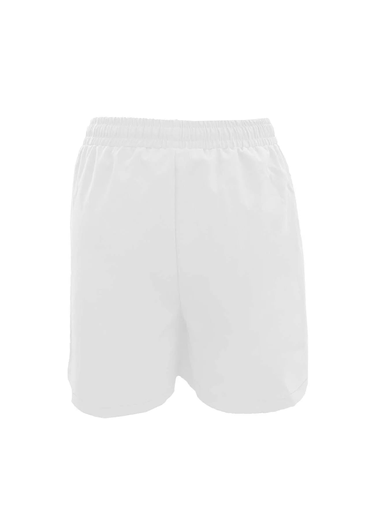 Summer New Women's Solid Color Pocket Loose High Waist Casual Fashion Quarter Shorts
