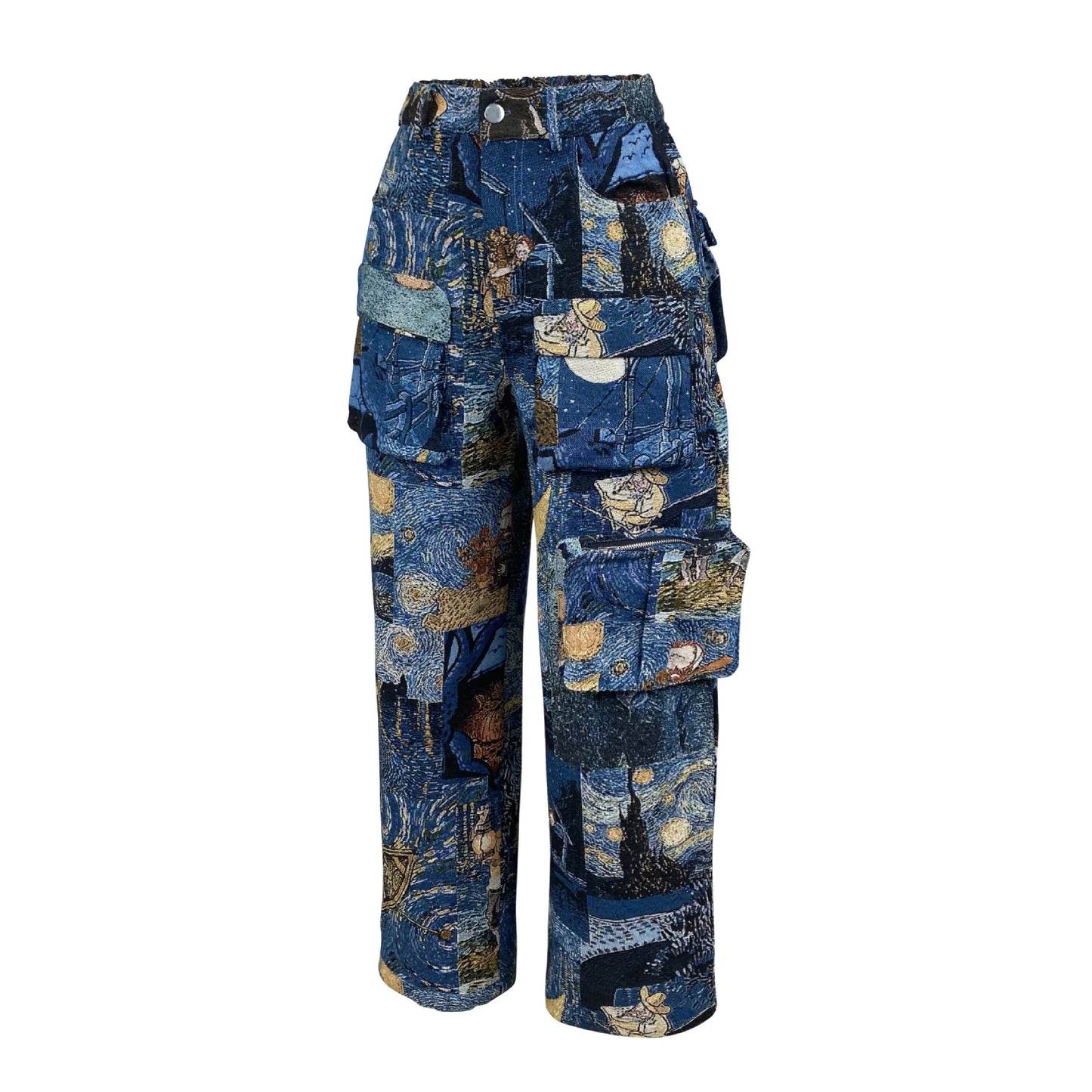 3D Print Wide Leg Cargo Active Hip Hop Straight Sweatpants Trousers