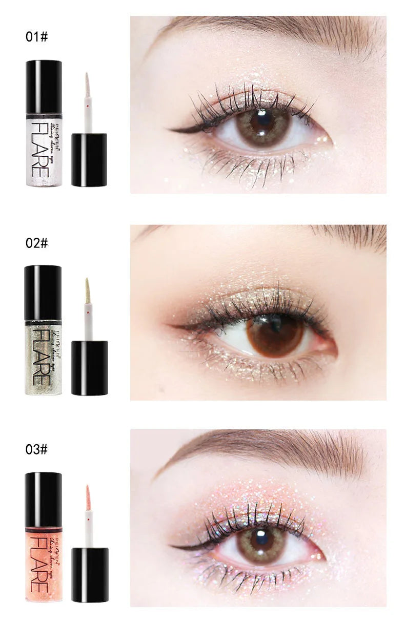 1Pcs Professional Shiny Liquid Eye shadow Eyeliner Pigment Silver Rose Gold Color Glitter 05 Gray Gold 02 Gold