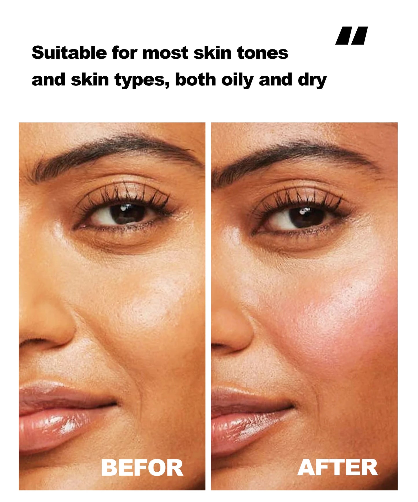 Handaiyan Matte Glitter Face Liquid Blusher Smooth Cheek Blush Highlighter Stick Rouge