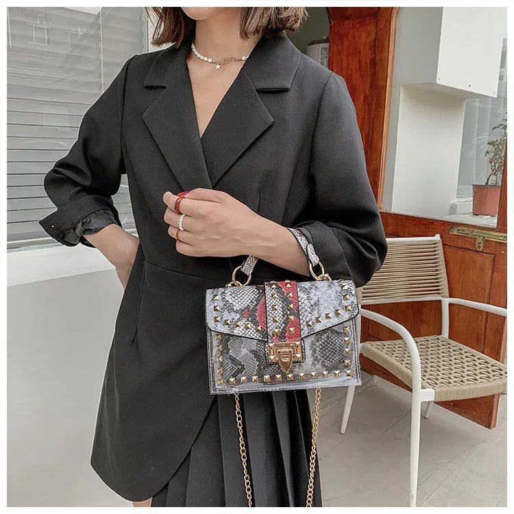 Women Studded Graffiti Crossbody Bags Fashion Shoulder Bag For Ladies High Quality