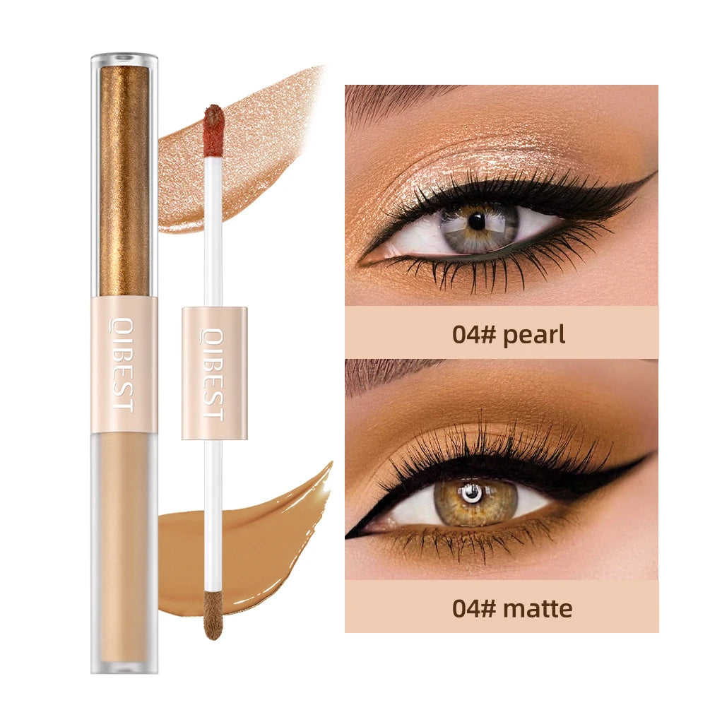 Double End Glitter Matte Eye shadow Stick Pencil Waterproof Bicolor Shimmer