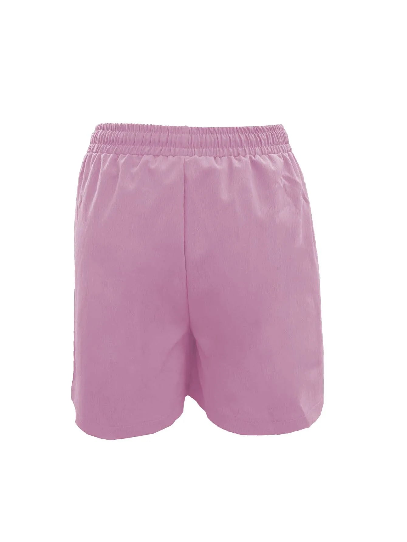 Summer New Women's Solid Color Pocket Loose High Waist Casual Fashion Quarter Shorts