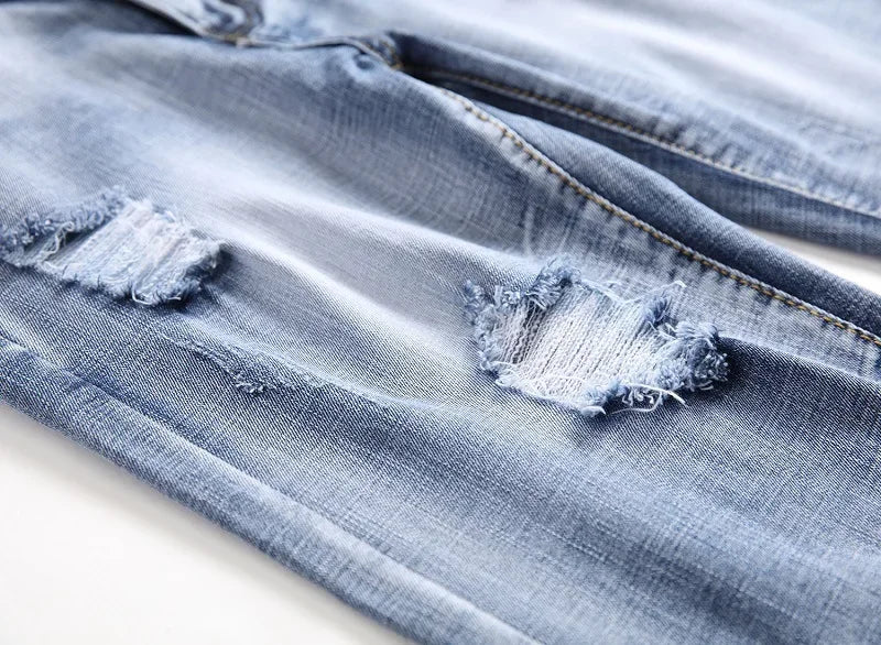Men's Jeans Trend Denim Shorts Stretch Slim Hip Hop Classic