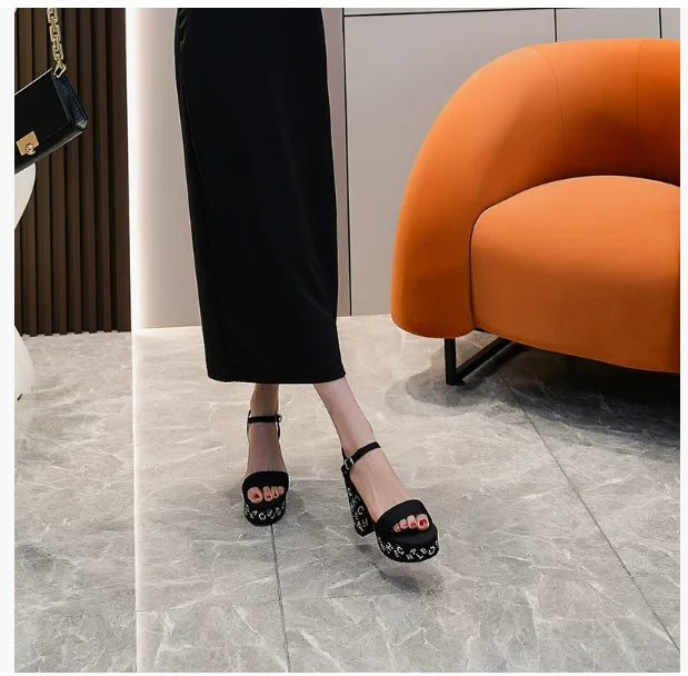 Women Sequin High-heeled Shoes Rhinestone Pumps Ladies Bling Party Shoes High-grade