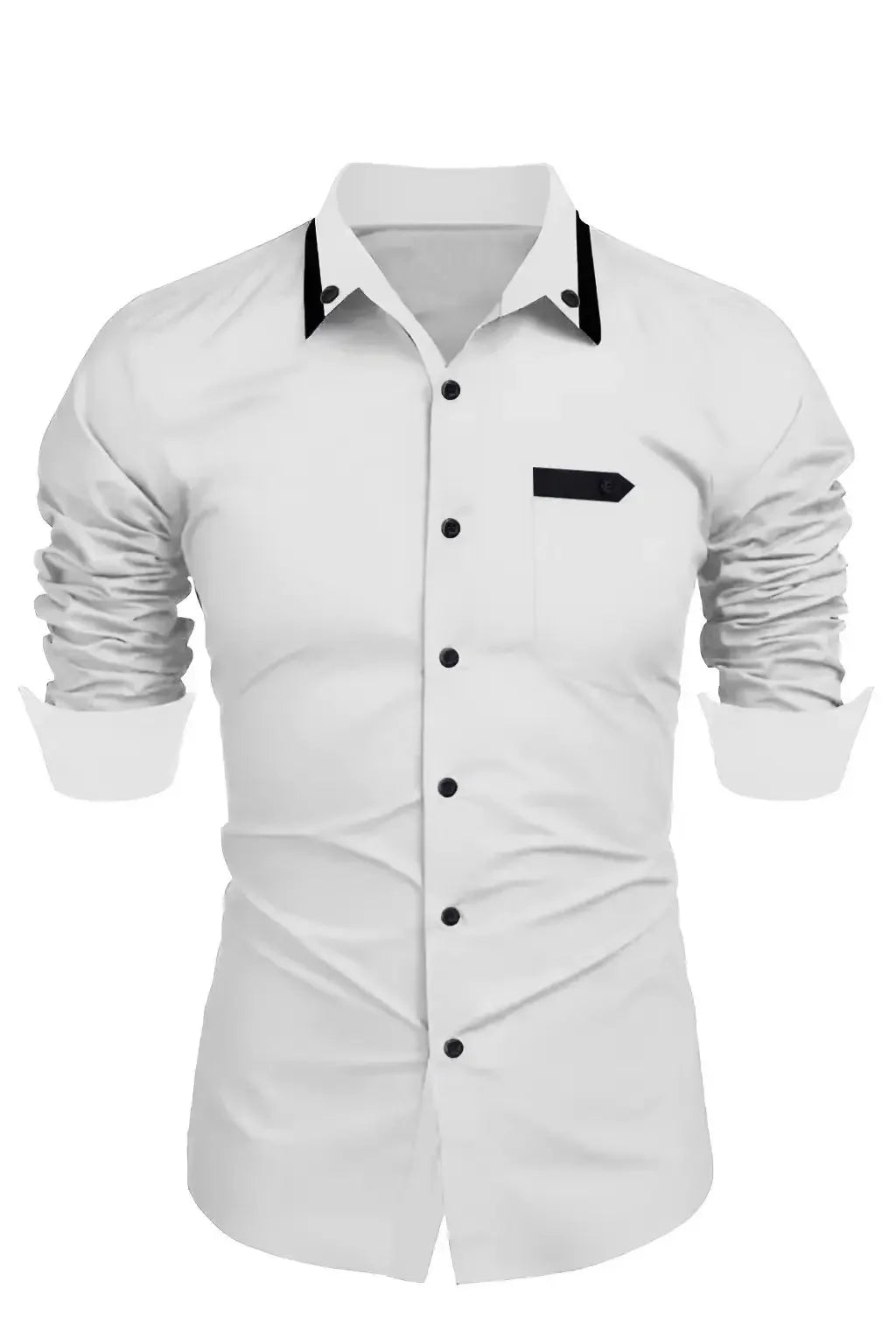 Men's Casual Solid Color Long Sleeve Shirt Soft and Comfortable