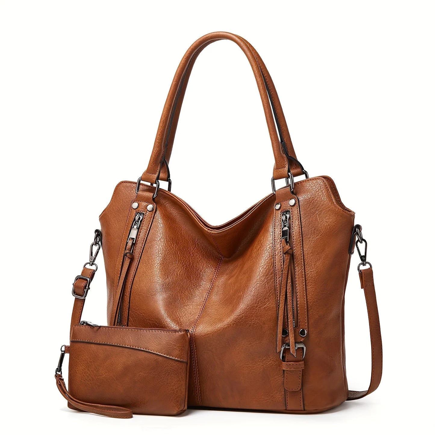 2PC Set Purses Tote Bag For Women, PU Leather Large Shoulder Bag, With Multi-Pockets Navy Blue / (30cm<Max Length<50cm) / United States Black / (30cm<Max Length<50cm) / United States Brown / (30cm<Max Length<50cm) / United States Navy Blue / (30cm<Max Length<50cm) / United States-Black / (30cm<Max Length<50cm) / United States-Brown / (30cm<Max Length<50cm) / United States-Purple Red / (30cm<Max Length<50cm) / United States-Coffee / (30cm<Max Length<50cm) / United States-