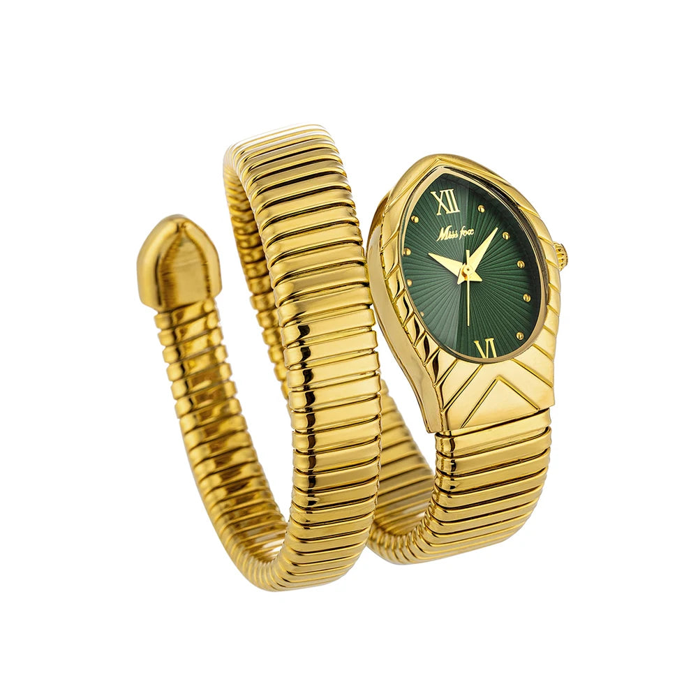 Women's Watches New Quartz Snake Shape Simple Ladies Watch Fashion Unique Strap Waterproof