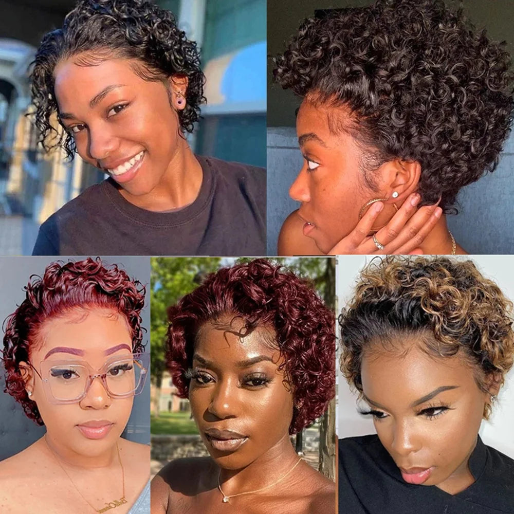 Pixie Cut Wig Human Hair 13x1 Lace Frontal Wigs Human Hair Short Bob Human