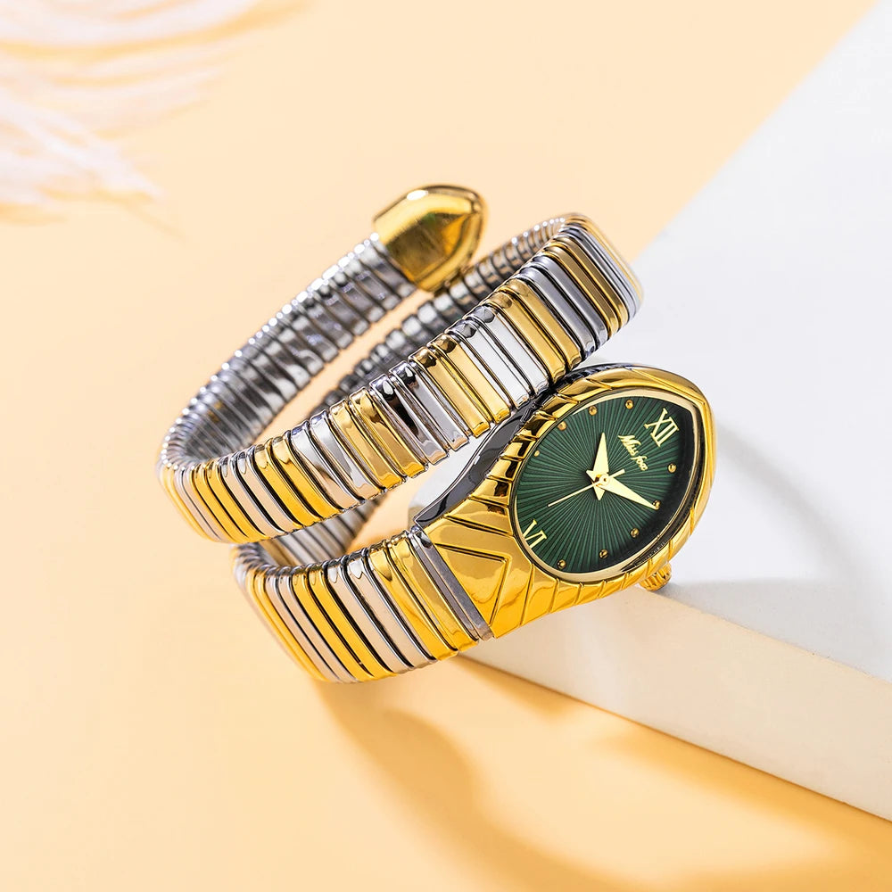 Women's Watches New Quartz Snake Shape Simple Ladies Watch Fashion Unique Strap Waterproof