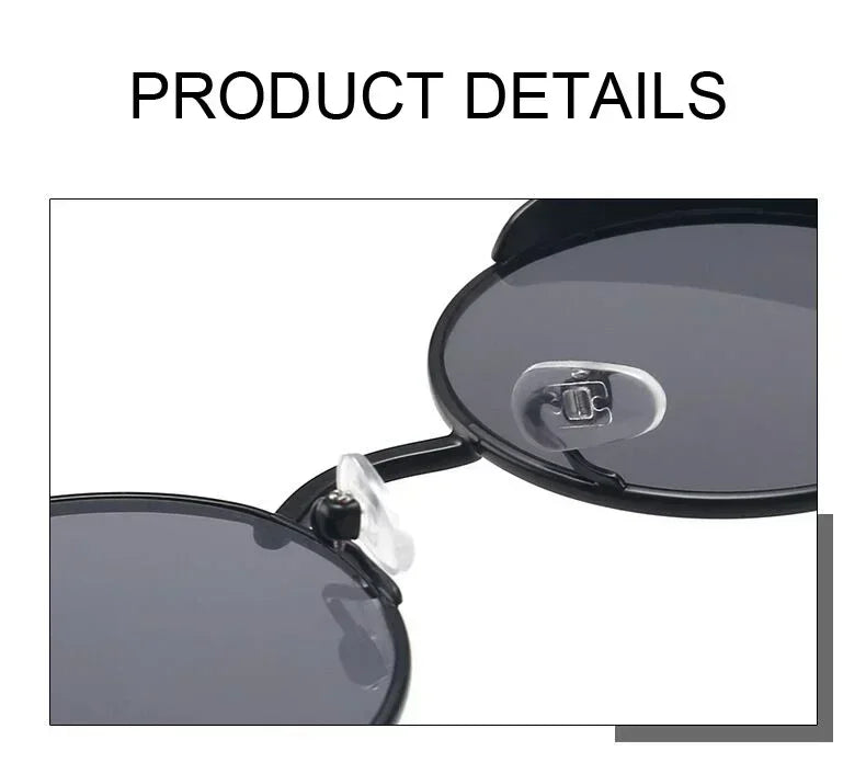 Classic Gothic Steampunk Sunglasses Luxury Brand Designer High Quality Men and Women Retro Round Metal Frame Sunglasses UV400