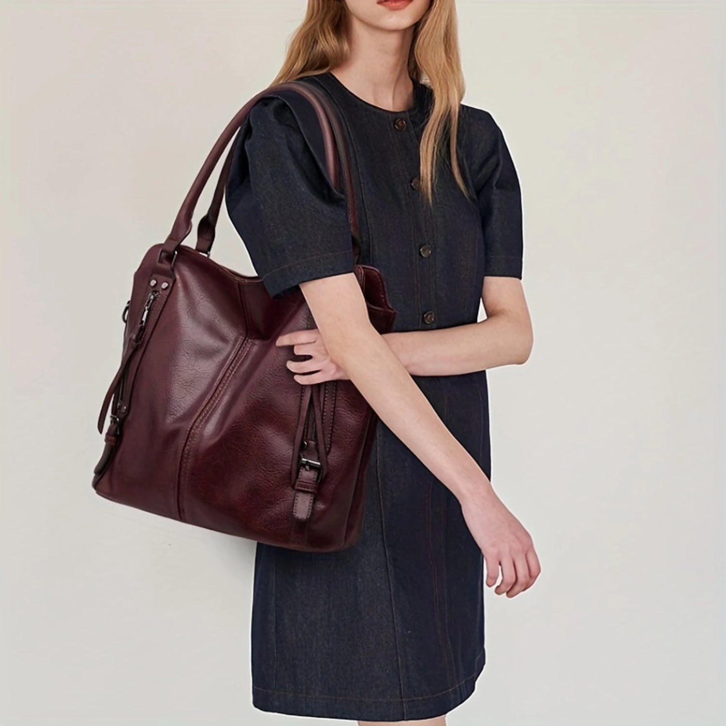 2PC Set Purses Tote Bag For Women, PU Leather Large Shoulder Bag, With Multi-Pockets Navy Blue / (30cm<Max Length<50cm) / United States Black / (30cm<Max Length<50cm) / United States Brown / (30cm<Max Length<50cm) / United States Navy Blue / (30cm<Max Length<50cm) / United States-Black / (30cm<Max Length<50cm) / United States-Brown / (30cm<Max Length<50cm) / United States-Purple Red / (30cm<Max Length<50cm) / United States-Coffee / (30cm<Max Length<50cm) / United States-