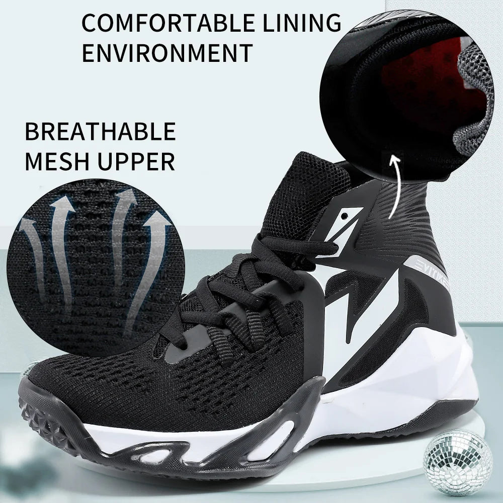 Kids Basketball Sneakers Durable Non-Slip Running Shoes