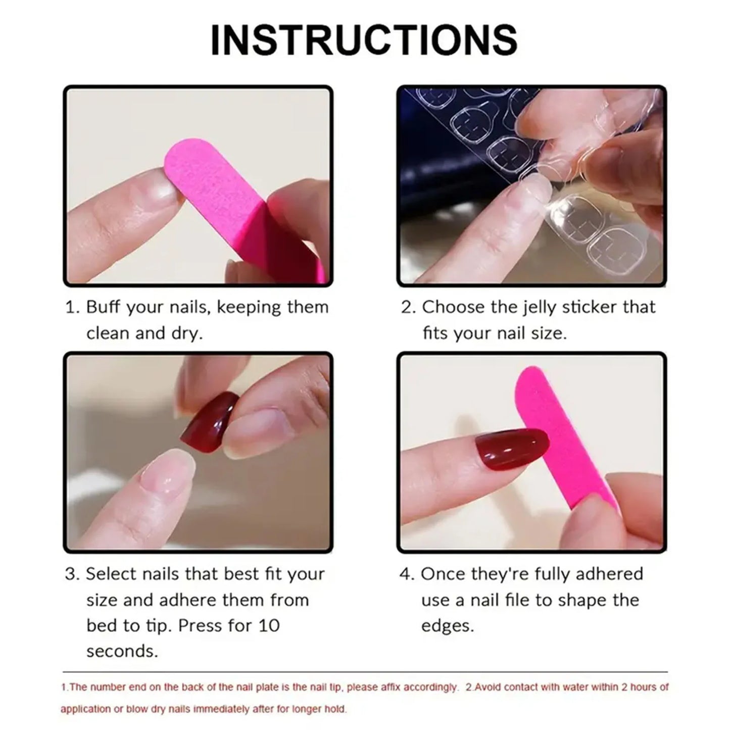 French Tips Press-on Nail Long Lasting Elegant Artificial Nail Manicure