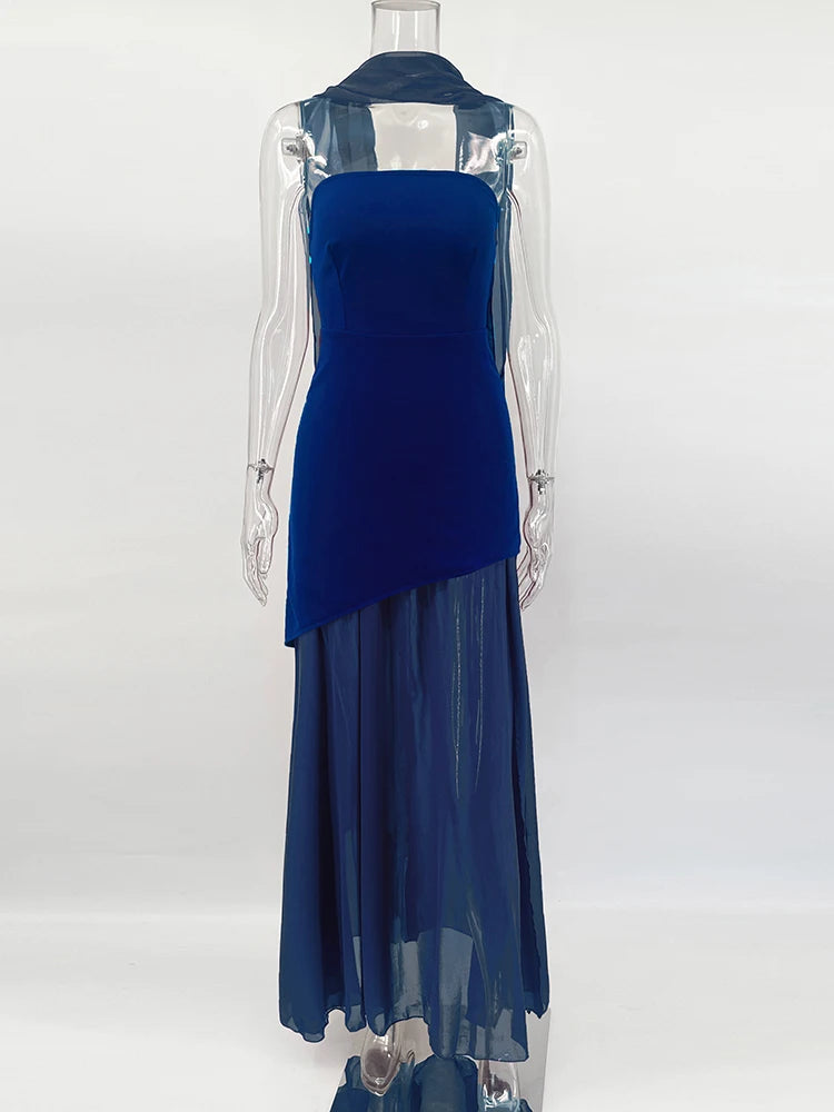 Strapless Dress With Ribbon Female Elegant Sleeveless Mesh Beach Vacation Long Dress Red / S Red / M Red / L Red / S-Red / M-Red / L-Blue / L-Yellow / S-Yellow / M-Yellow / L-Blue / S-Blue / M-Coffee / L-Coffee / M-Coffee / S-Wine Red / L-Wine Red / M-Wine Red / S-Black / L-Black / M-Black / S-White / L-White / M-White / S-