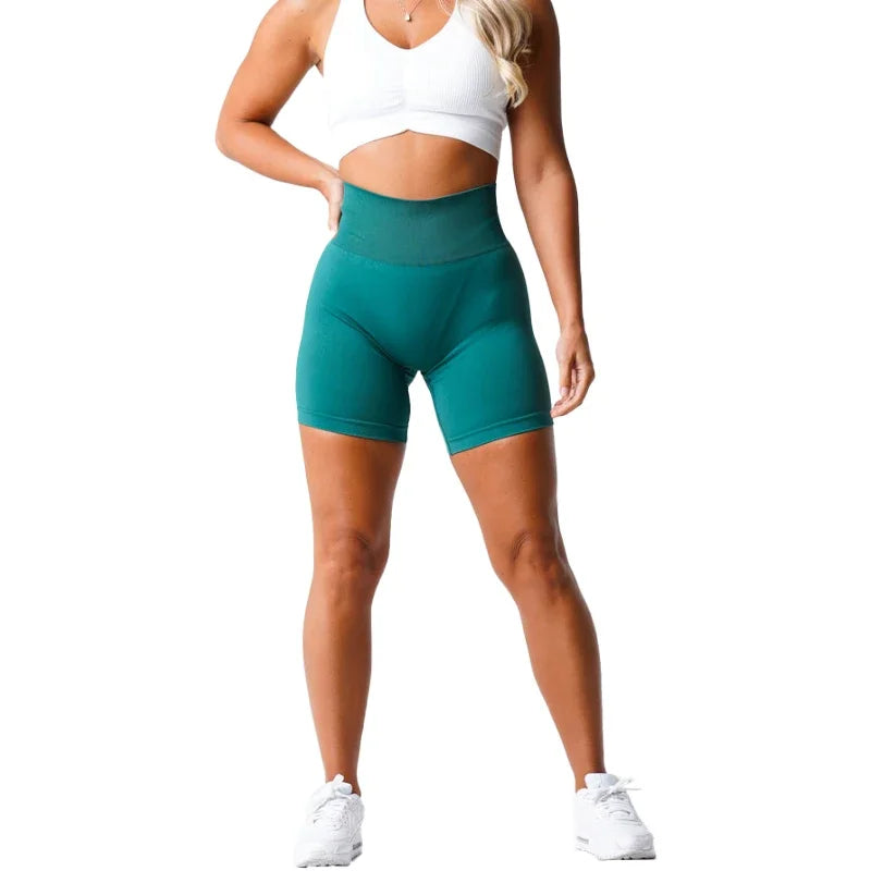 Spandex Solid Seamless Shorts Women Soft Workout Tights Fitness Outfits Yoga Pants Gym Wear