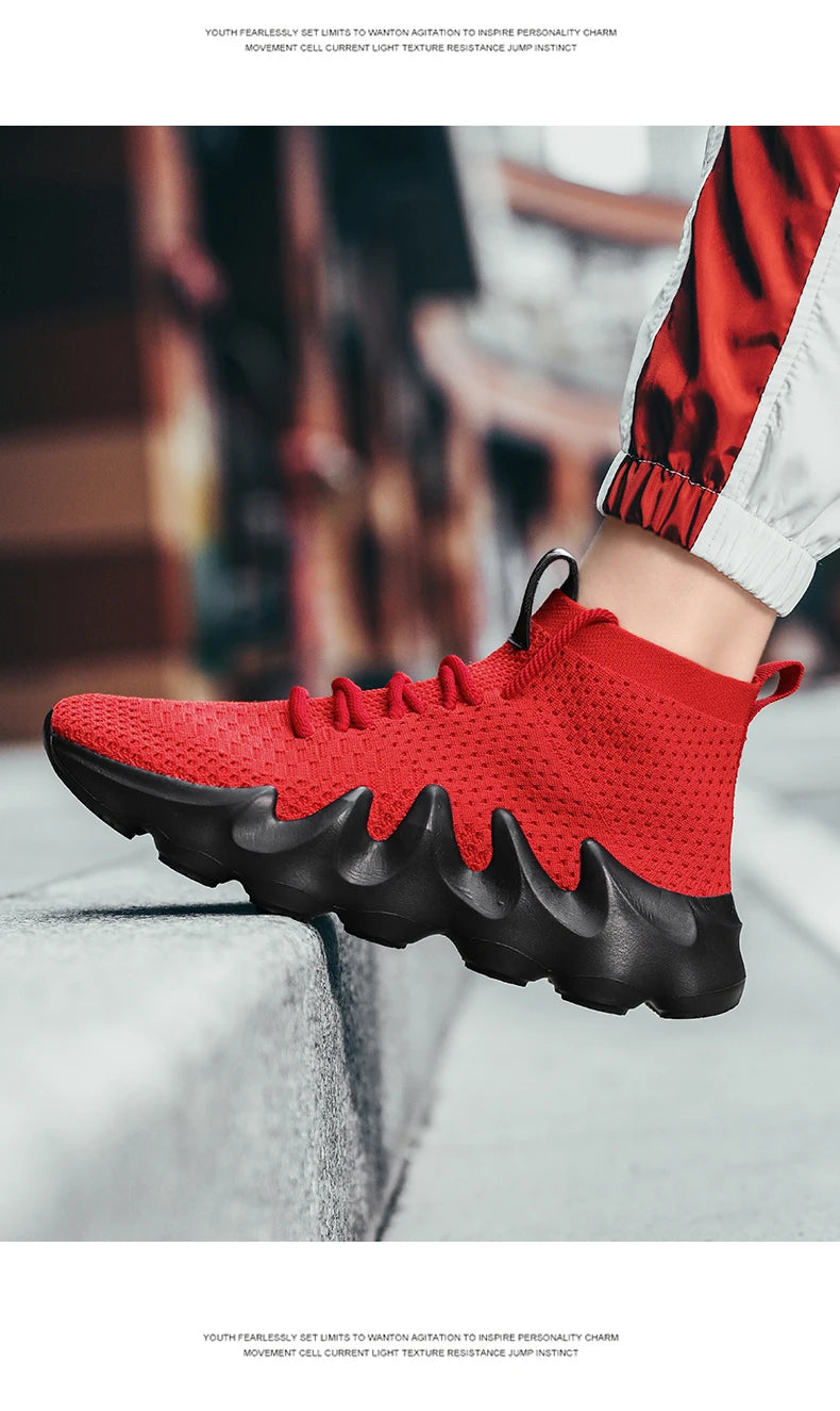 Mens High Top Fashion Sneakers Breathable Shoes Comfortable Sneakers Heighten Sports Shoes Men Lightweight