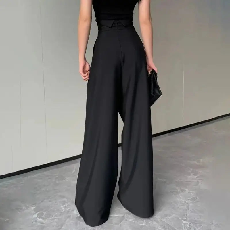 Wide-Leg Pants Women's Slimming Suit Pant Magic High Waist Loose Straight Casual Trousers
