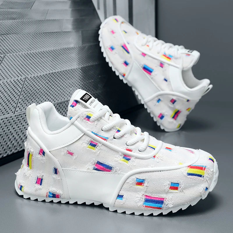Men's casual, lightweight, breathable, comfortable, fashionable sports shoes White United States