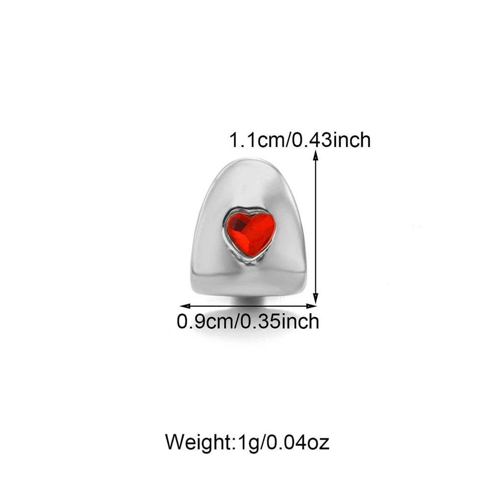 1PCS Hip Hop Single Teeth Grillz For Men Women Gold Silver Color Copper Grillz - Fashionqueene.com