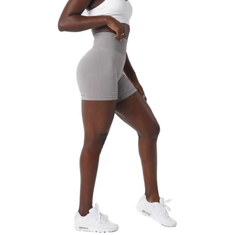 Spandex Solid Seamless Shorts Women Soft Workout Tights Fitness Outfits Yoga Pants Gym Wear