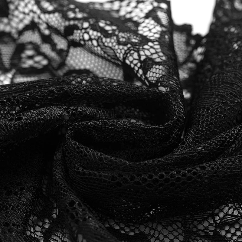 2 Pcs Women's New Sexy Lace See-Through Pajamas Black Pink Cute Clothes Comfortable Breathable Suspender Shorts Set