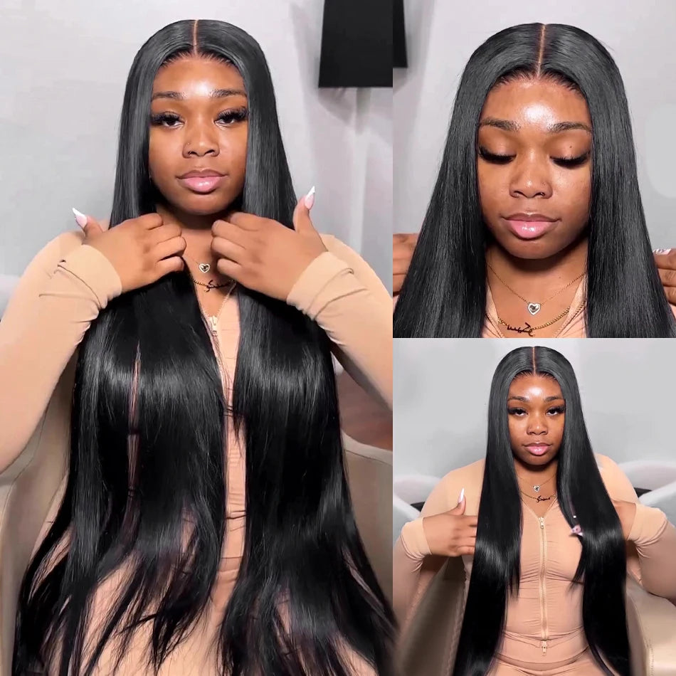 Pre Cut Glueless Wigs Human Hair Ready To Wear And Go Straight 13x6 HD Lace Frontal Wig Human Hair