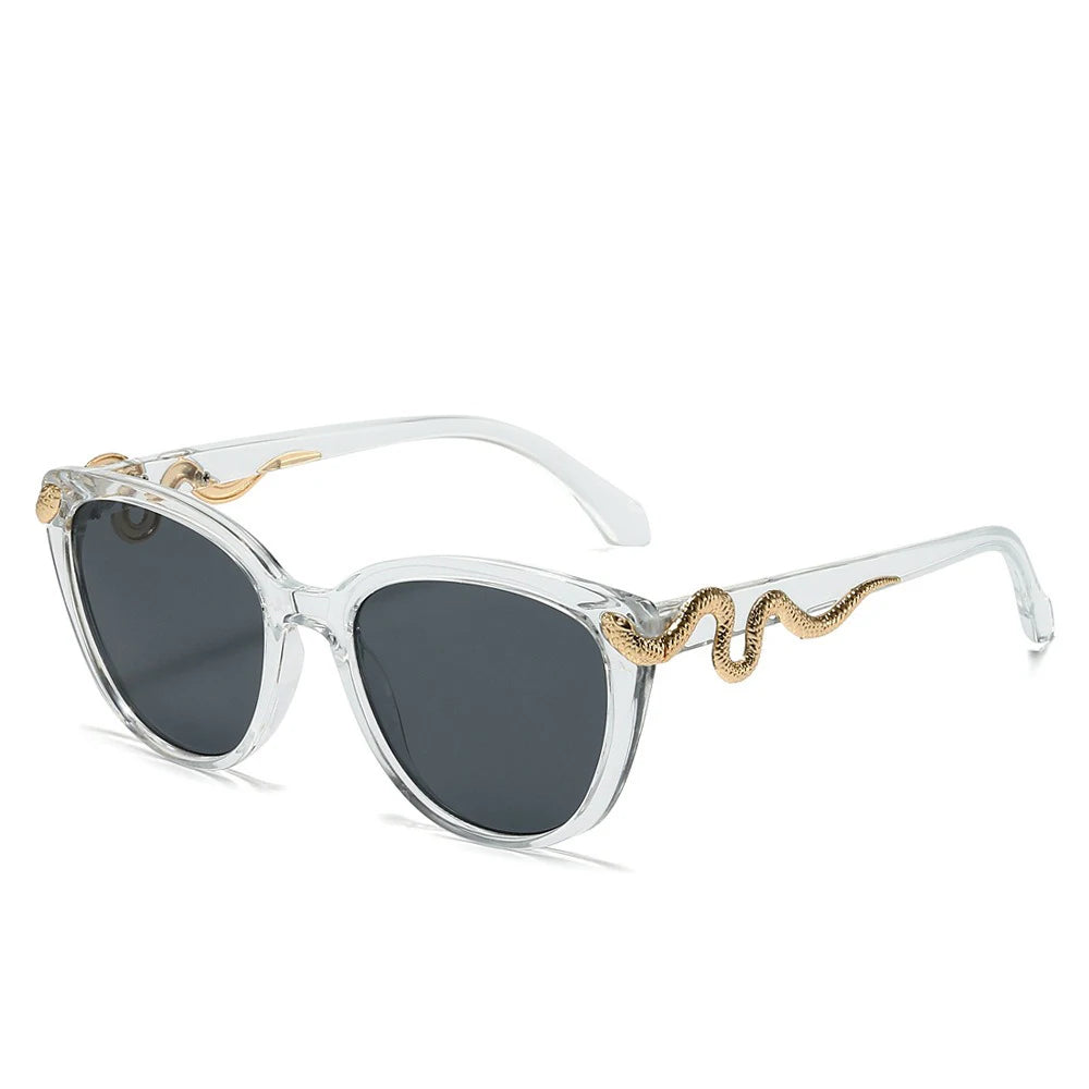 Metal Snake Trendy Street Shot Sun Glasses Brand Designer Ladies