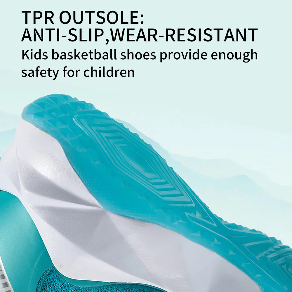 Kids Basketball Sneakers Durable Non-Slip Running Shoes