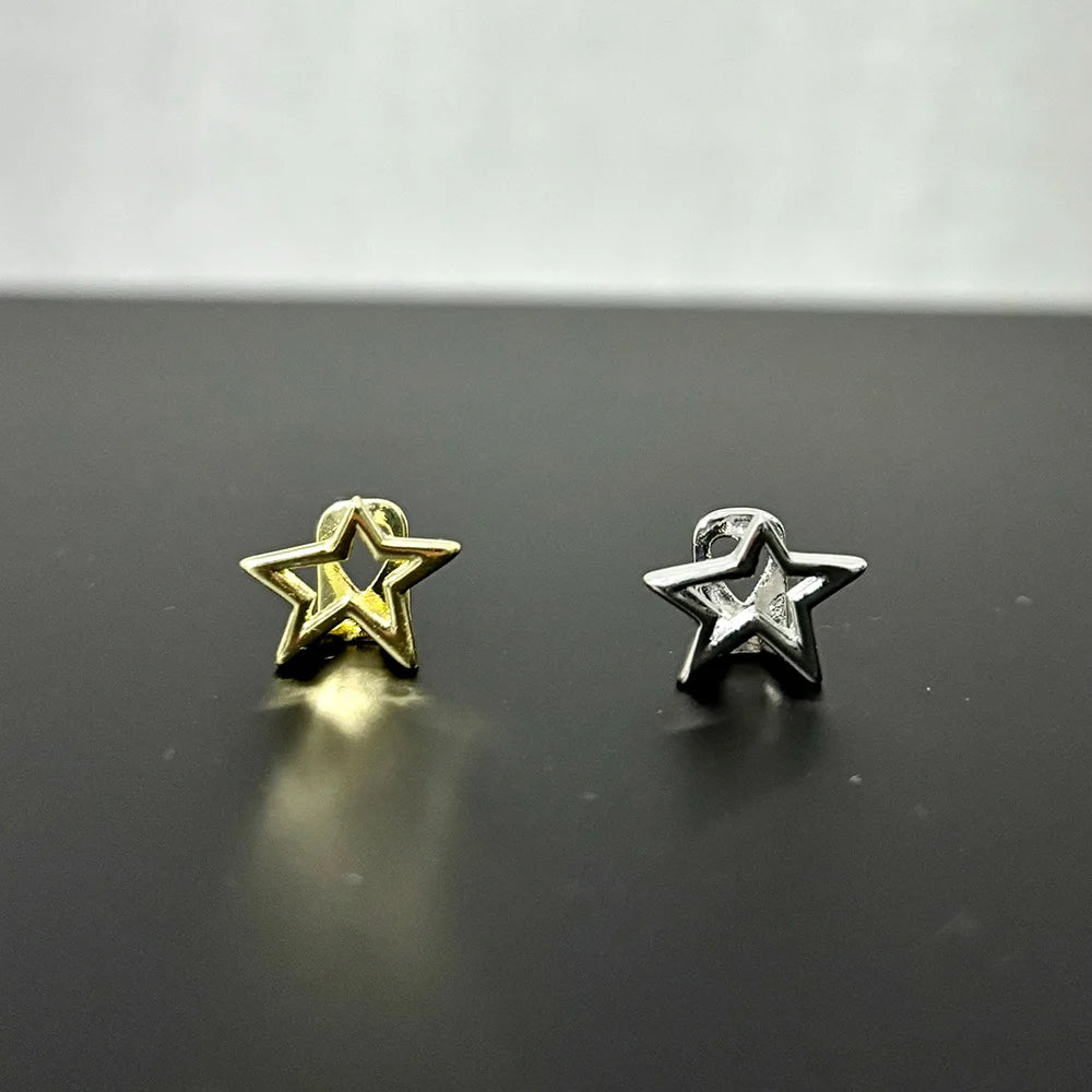 3PCS/Set Hollow Star Teeth Grillz Single Horizontal Bar Zircon Tooth Caps