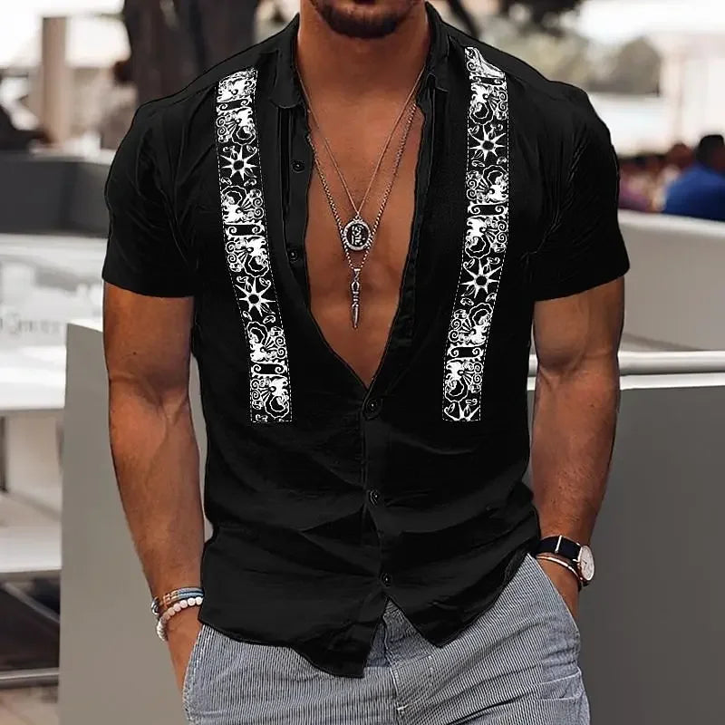 Solid Color Casual Shirt - Fashionable Street Style - Business Linen Material - Men's Short Sleeve Shirt