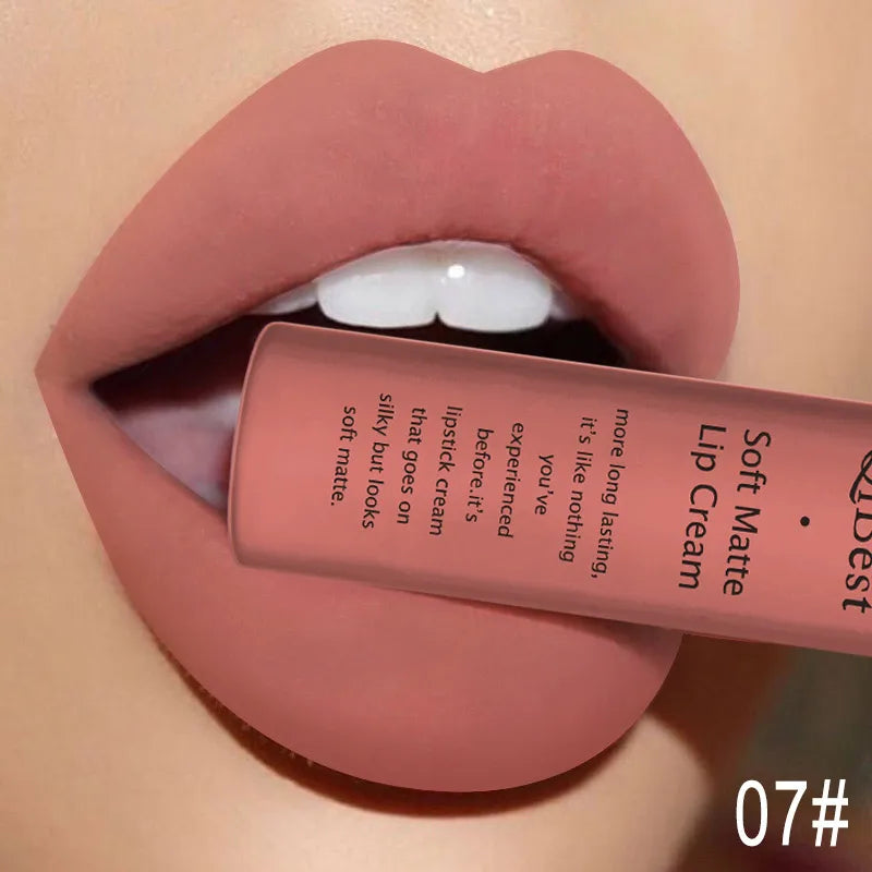 Hot Velvet Matte Nude Lip Gloss Sexy Long Lasting Non-stick Cup Nude Red Liquid Lipstick Waterproof 1 3