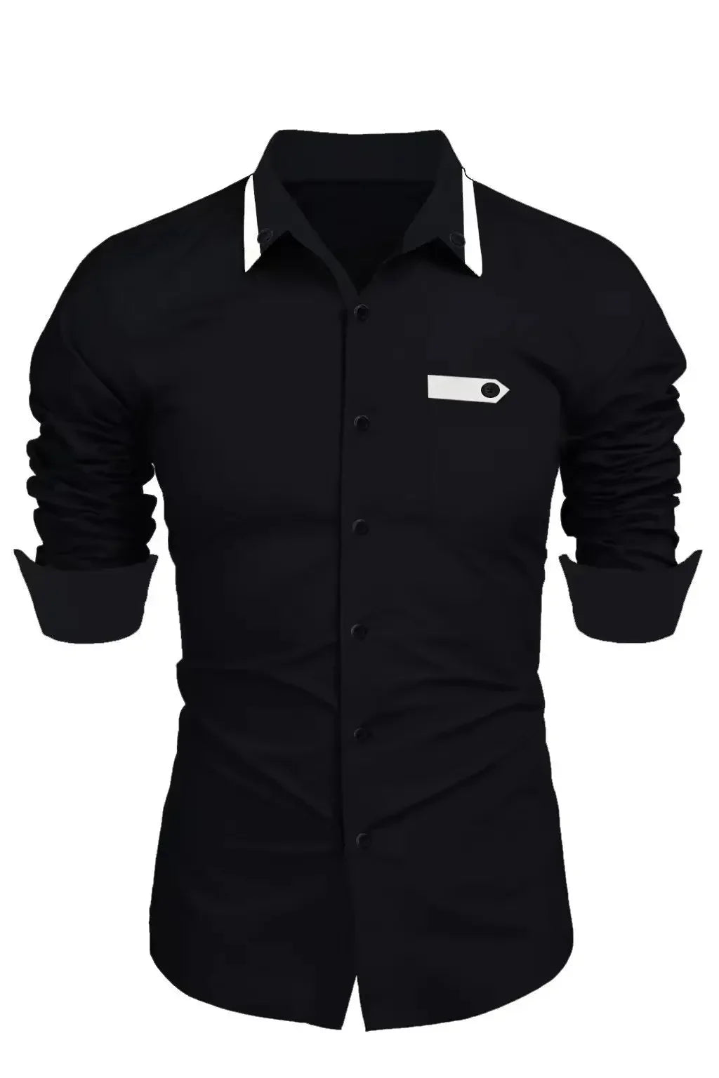 Men's Casual Solid Color Long Sleeve Shirt Soft and Comfortable