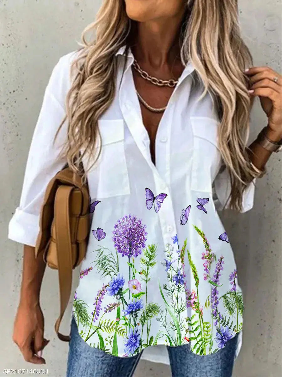 Temperament Long Sleeve Women Shirt Large Size Loose Shirts Casual