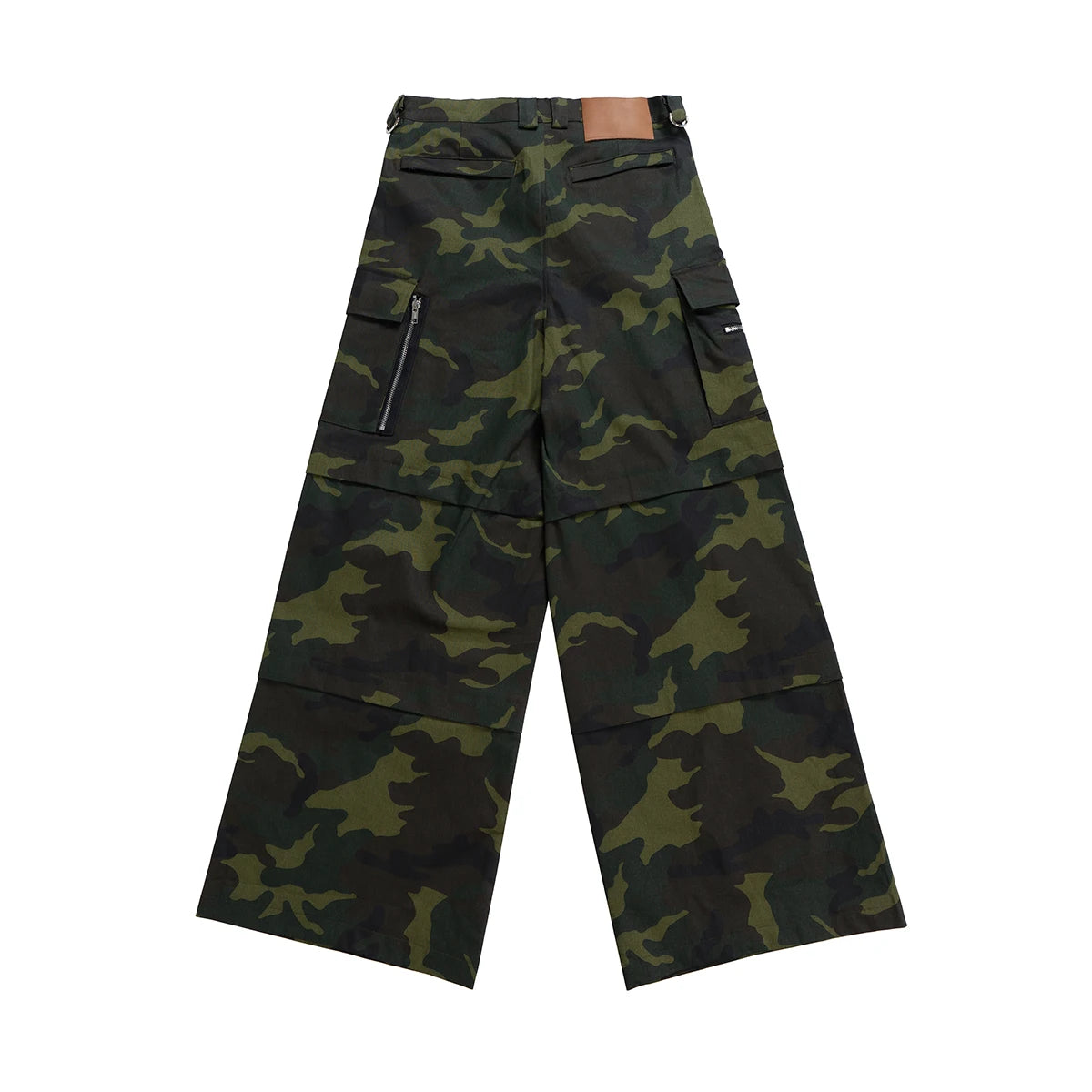 Color Match Multi-pockets Camouflage Cargo Pants for Men and Women Patchwork Baggy Overalls