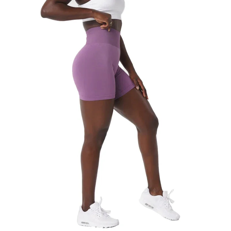 Spandex Solid Seamless Shorts Women Soft Workout Tights Fitness Outfits Yoga Pants Gym Wear