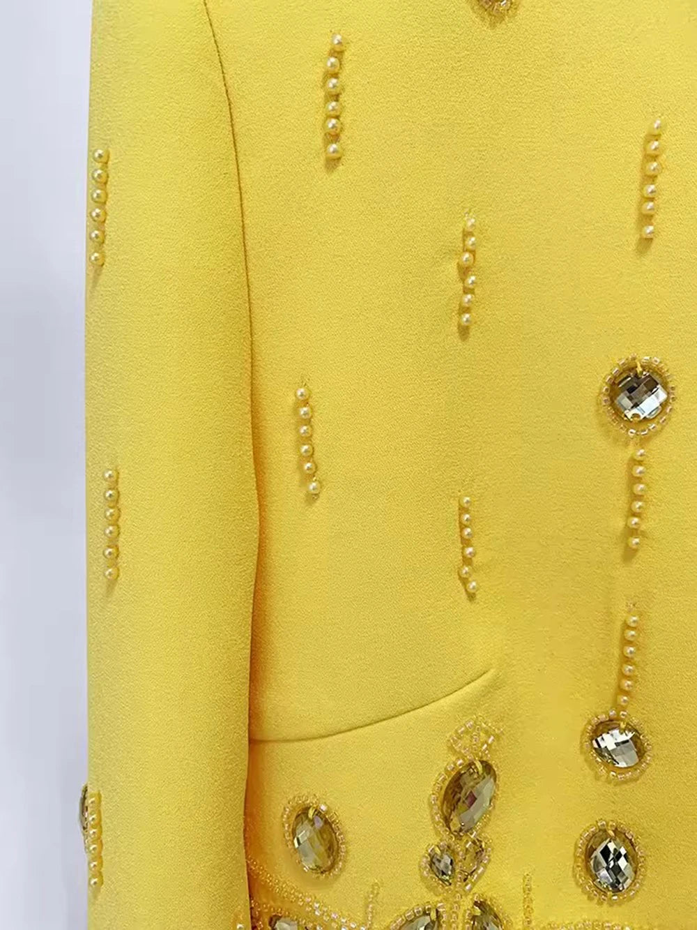 Long Sleeve Short Top and Mini Skirt Suit Outfit, Diamond Beaded Design,High Quality, 2 Pcs Set