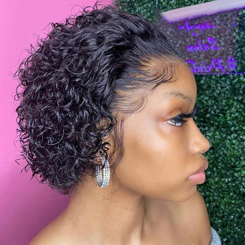 Pixie Cut Wig Human Hair 13x1 Lace Frontal Wigs Human Hair Short Bob Human