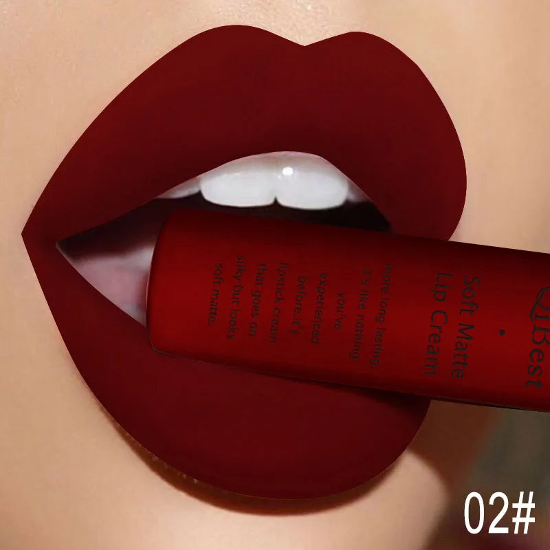Hot Velvet Matte Nude Lip Gloss Sexy Long Lasting Non-stick Cup Nude Red Liquid Lipstick Waterproof 1 3