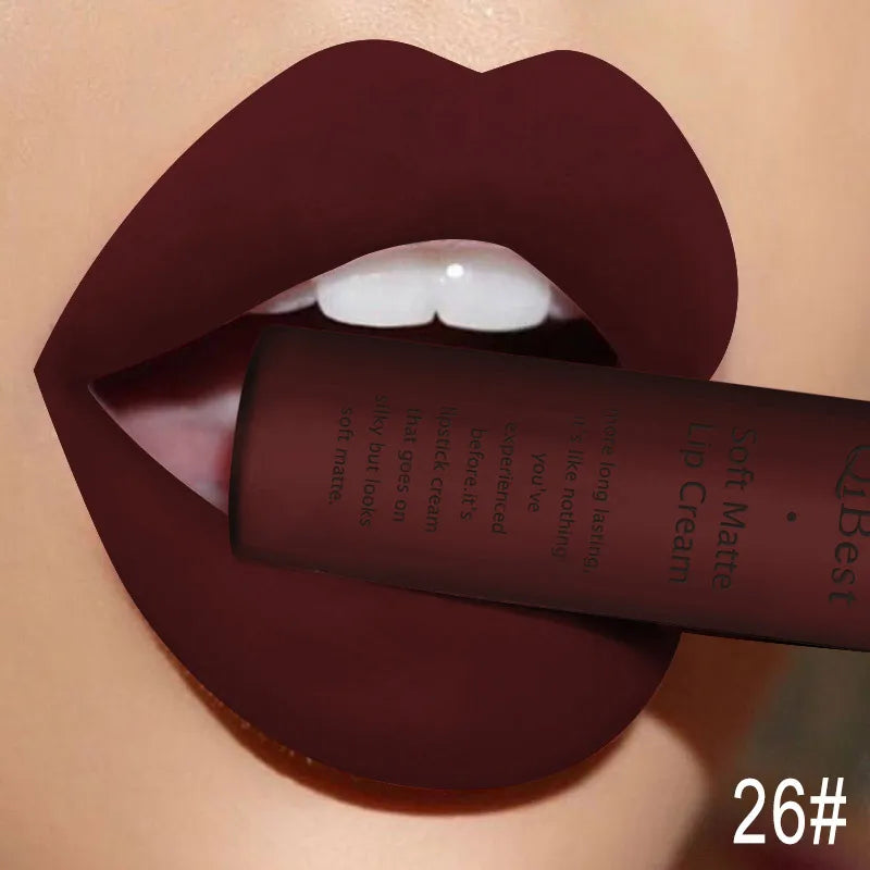 Hot Velvet Matte Nude Lip Gloss Sexy Long Lasting Non-stick Cup Nude Red Liquid Lipstick Waterproof 1 3