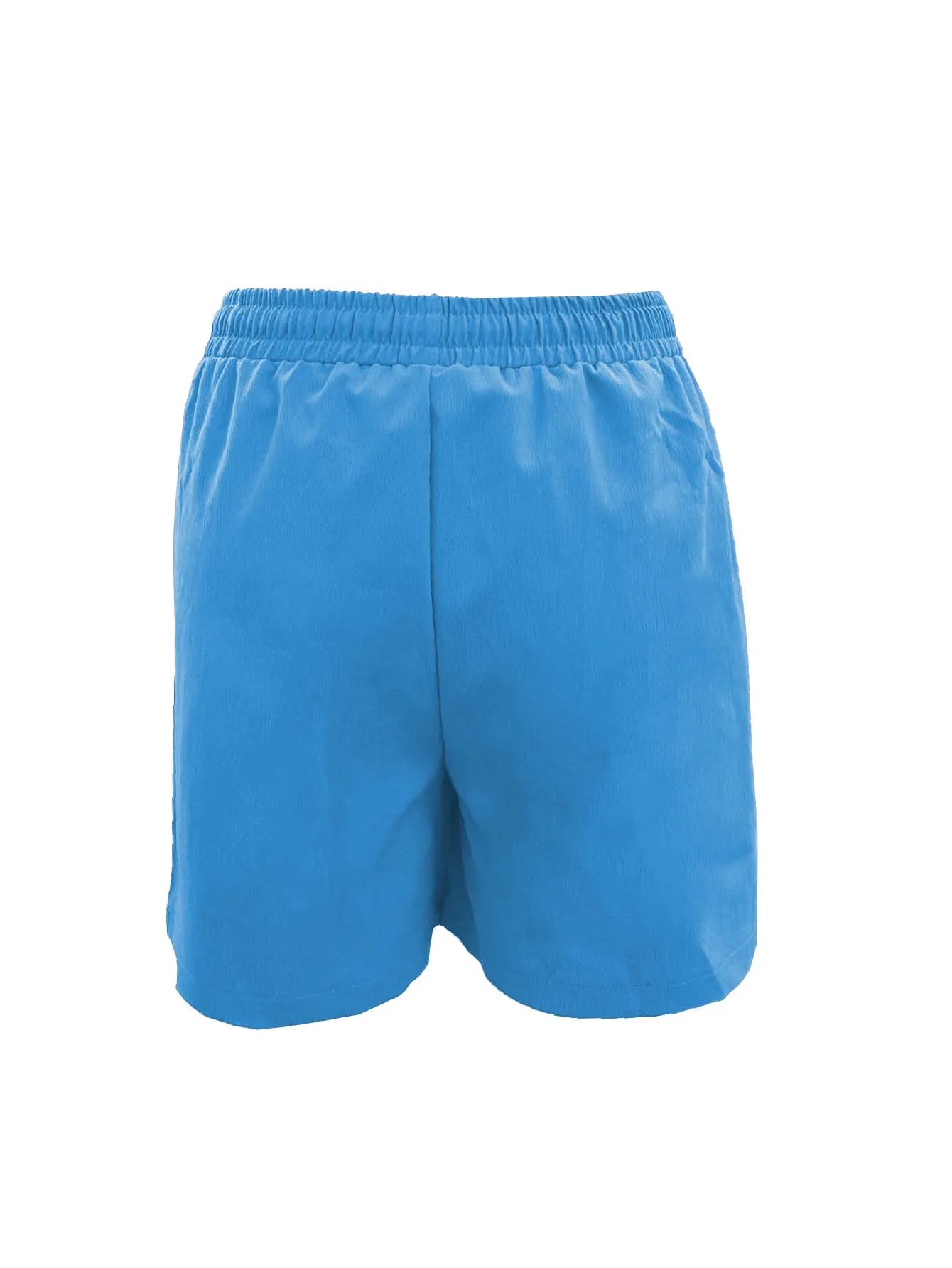 Summer New Women's Solid Color Pocket Loose High Waist Casual Fashion Quarter Shorts