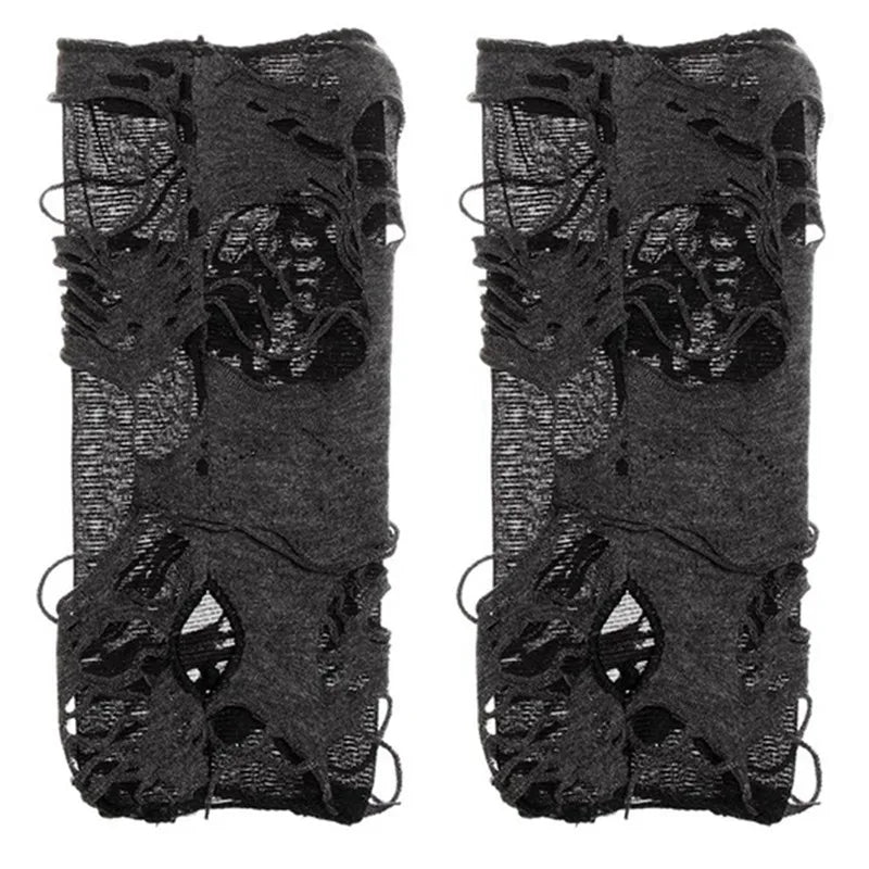 Gothic Fingerless Gloves Warrior Mittens Y2K Girl Cosplay White / One Size black / One Size White / One Size-black / One Size-