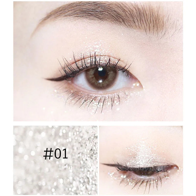 1Pcs Professional Shiny Liquid Eye shadow Eyeliner Pigment Silver Rose Gold Color Glitter 05 Gray Gold 02 Gold