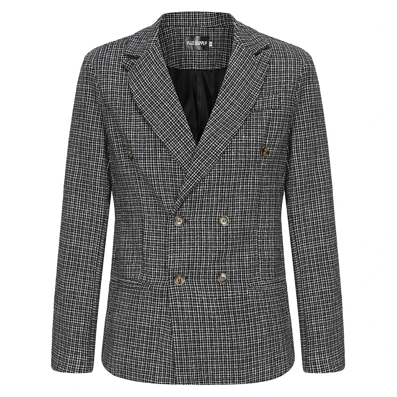 Men s Classic Plaid Print Fit Blazer Jacket with Notched Lapel and Two Button Closure for Fall Fashion Comfort