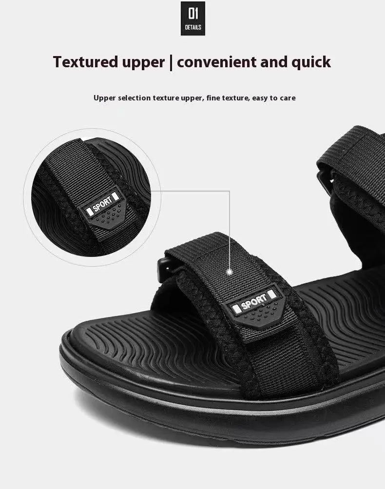 A Pair of Non-Slip Men's Sandals Wear-Resistant Breathable Simple White-Soled