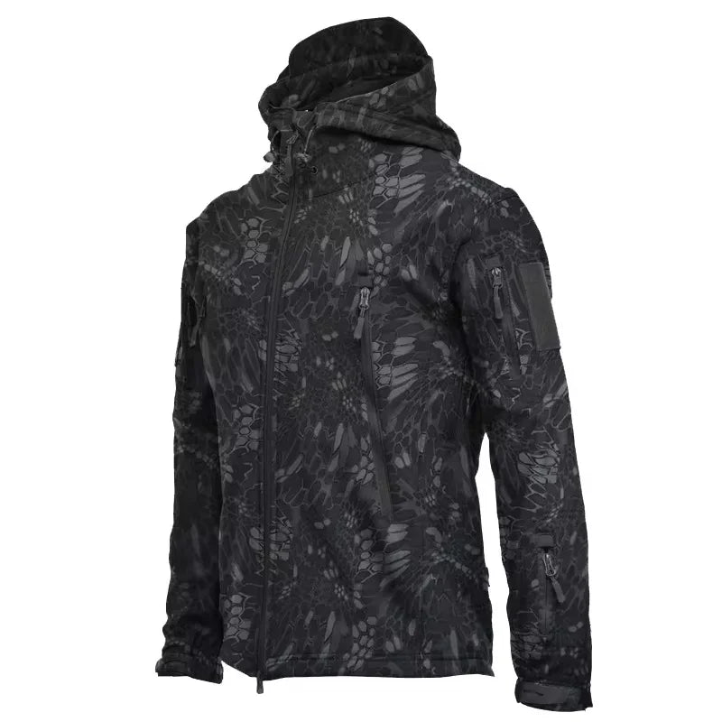 Military Shark Skin Soft Shell Jacket Mens Tactical Windproof Waterproof Army Hooded