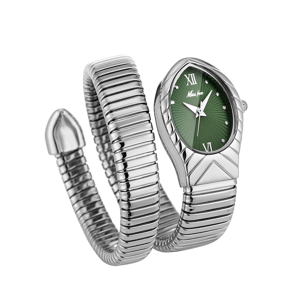 Women's Watches New Quartz Snake Shape Simple Ladies Watch Fashion Unique Strap Waterproof