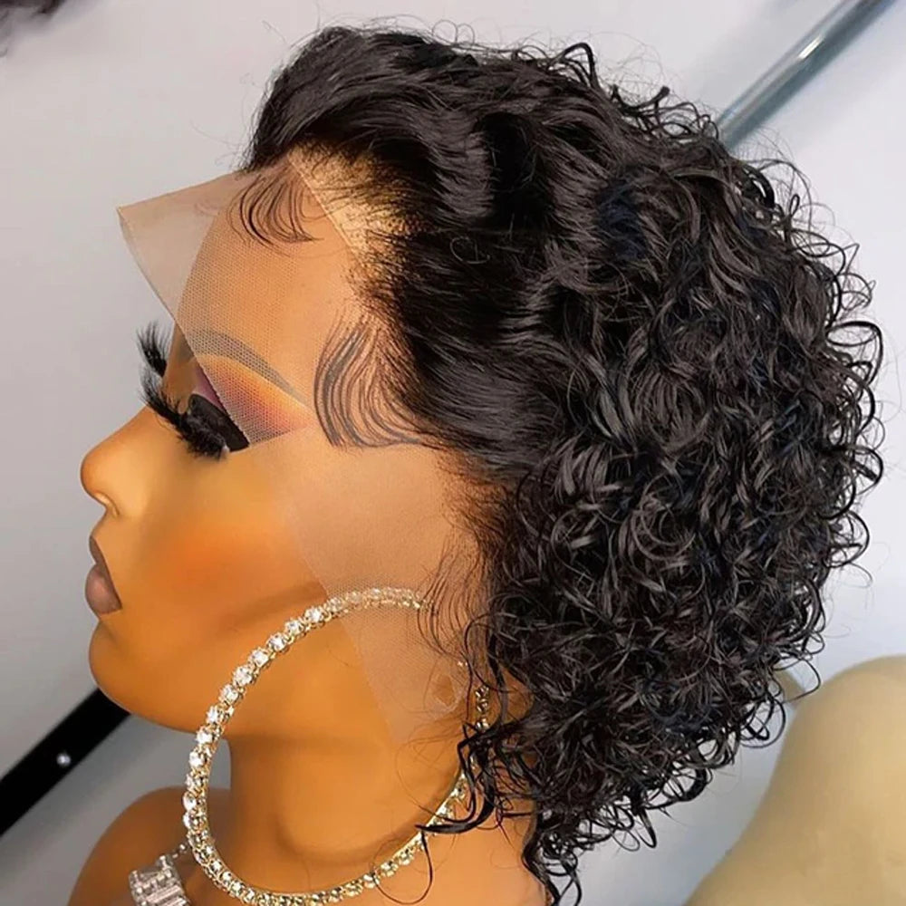 Pixie Cut Wig Human Hair 13x1 Lace Frontal Wigs Human Hair Short Bob Human 1B United States