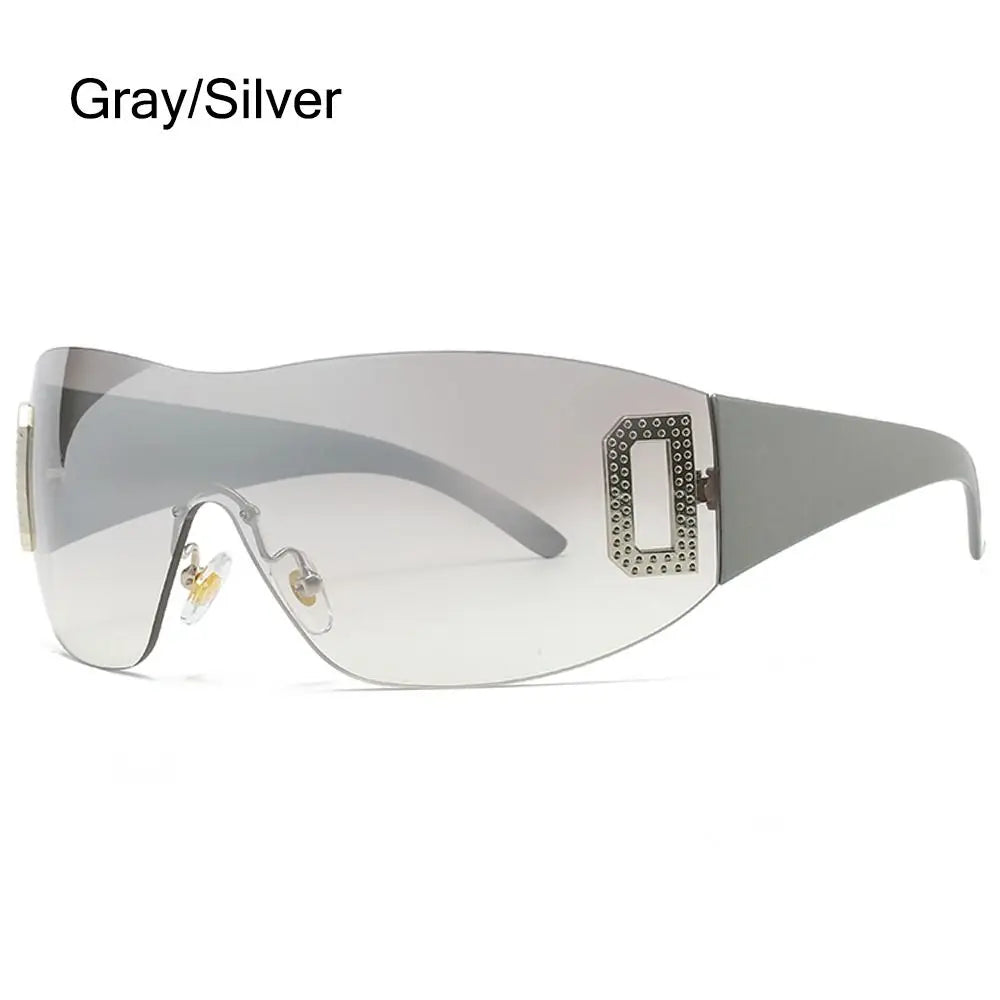 Luxury Y2K One Piece Sunglasses Women Brand Designer New Punk Sports Sun Glasses Men Goggle Shades UV400 Fashion Letter Eyewear