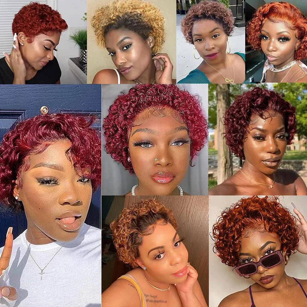 Pixie Cut Wig Human Hair 13x1 Lace Frontal Wigs Human Hair Short Bob Human
